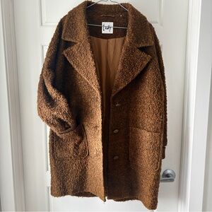 Cozy Chocolate Brown Teddy Coat | Oversized Faux Fur Jacket Size M/L